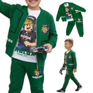 Zielony komplet dresowy chłopięcy Roblox – zestaw 3-częściowy